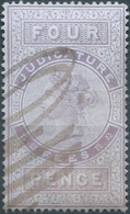 Great Britain-ENGLAND,Queen Victoria,1880-1900 Revenue Stamp Tax Fiscal,JUDICATURE FEES,4 Pence,Used - Fiscales