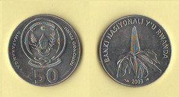 Rwanda 50 Franchi 2003 50 Francs Steel Coin - Rwanda