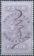 Great Britain-ENGLAND,Queen Victoria,1880-1900 Revenue Stamp Tax Fiscal,JUDICATURE FEES,4 Pence,Used - Fiscales