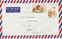 Australia Air Mail Cover Sent To Denmark 12-12-1972 Topic Stamps - Storia Postale