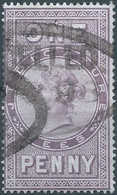 Great Britain-ENGLAND,Queen Victoria,1880-1900 Revenue Stamp Tax Fiscal,JUDICATURE FEES,1PENNY,Used - Fiscale Zegels