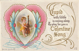 Valentine Cupid With Fiddle Is Coming Along  To Play For You A Valentine Song - Saint-Valentin