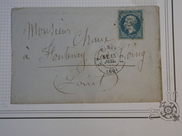 BM15 FRANCE BELLE  LETTRE   1863 PARIS VINCENNES A   FONTENAY +N°22+AFFRANCH. INTERESSANT +++ - 1862 Napoleon III