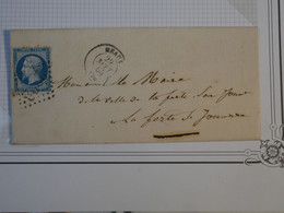 BM15 FRANCE BELLE  LETTRE   1863 MEAUX A LA FERTé+N°22+AFFRANCH. INTERESSANT +++ - 1862 Napoleon III