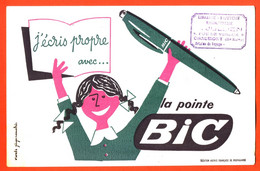 BUVARD J'ECRIS PROPRE AVEC LA POINTE BIC - TAMPON JULLIEN A CHAUMONT - Cartoleria