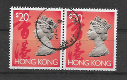 Hong Kong 1992 Königin Mi.Nr. 668 Waagr. Paar Gestempelt - Gebraucht