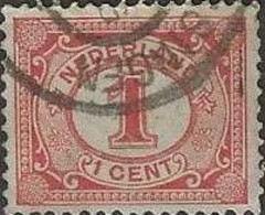 NETHERLANDS 1898 Numeral - 1c. - Red FU - Gebruikt