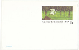 US 1989 Great Blue Heron Postal Stationery Postcard (UX129) Not Posted B230120 - 1981-00