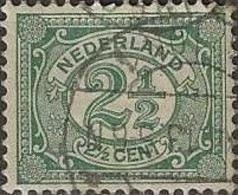 NETHERLANDS 1898 Numeral - 2½c. - Green FU - Gebruikt