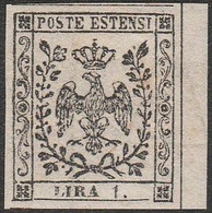 12 Modena 1853 - 1 L. Bianco Con Punto Dopo Le Cifre N. 11. Francobollo Con Ampi Margini. Cert. Todisco - Modena