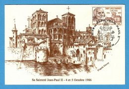 Frankreich/France 1986  Mi.Nr. 2548 , 250. Geburtstag Jean-Marie Vianney - Maximum Card - SS Visite Du Pape Jean Paul II - Théologiens
