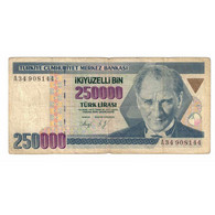 Billet, Turquie, 250,000 Lira, Undated (1992-1994), KM:207, TB - Turquie