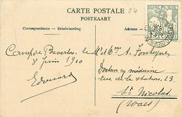 Belgique.  CPI TP 84 Bourg Léopold (Beverloo) > Sint Niklaas  8/6/10 - 1910-1911 Caritas
