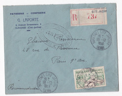 Enveloppe Publicitaire 1953 Pâtisserie Confiserie, G. Laporte, Suresnes, En Recommandé. - 1921-1960: Periodo Moderno
