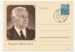 ALLEMAGNE - Entier (CP) 10pf Präsident Wilhelm Pieck, Timbre Clair, Oblitérée Weimar 1956 - Postkaarten - Gebruikt