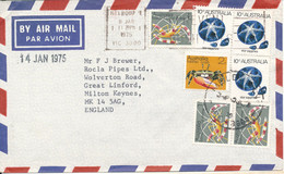 Australia Air Mail Cover Sent To England Melbourne With More Topic Stamps - Storia Postale