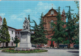 CARTOLINA  FAENZA,EMILIA ROMAGNA,PIAZZA S.FRANCESCO E MONUMENTO A TORRICELLI-CULTURA,MEMORIA,BELLA ITALIA,VIAGGIATA 1963 - Faenza