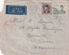 Air Mail Cover British Forces In Egypt To England 16/10/1939 Censor 2, MPO E602 - Covers & Documents