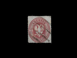 GERMAN STATES LUBECK STAMP - 1863 Coat Of Arms USED (PLB#01-83) - Lübeck