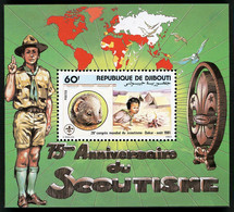 DJIBOUTI Bloc Spécial COTE 10 € N° 539 MNH ** 75ème Anniversaire Du Scoutisme / Scouting / Scout. TB/VG - Nuevos