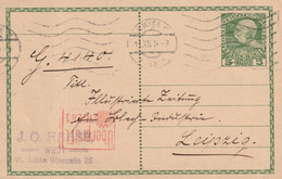 Austria Postkarte Postal Stationay Wien 11/12/1914 To Leipzig - Lettres & Documents