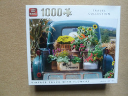 PUZZLE KING (1000 P) - TRAVEL COLLECTION - VINTAGE TRUCK WITH FLOWERS - Rompecabezas