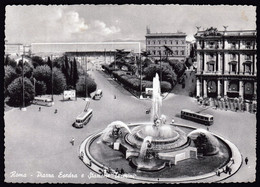 Italy Rome Roma 1963 / Piazza Esedra E Stazione Termini, Square Esedra And Termini Station / Trolleybus, Fountain - Stazione Termini