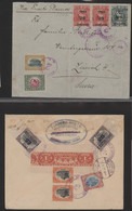 Guatemala: 1904/1924, Group Of Four Better Entires Bearing Surcharges, Incl. One - Guatemala
