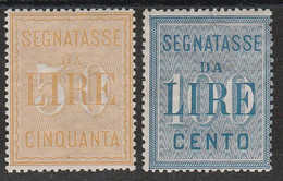 155 Regno D'Italia Segnatasse  1903 - Alti Valori 50 L. Giallo E 100 L. Azzurro N. 31/32. Cert. Cilio. Cat. € 650,00. SP - Segnatasse