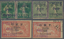 Syria: 1920, Airmail Handstamps, Two Complete Sets Used Resp. Mint, All Signed S - Syria