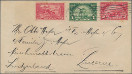 United States: 1901/1938, Collection Of 89 Covers/cards To Switzerland. - Cartas