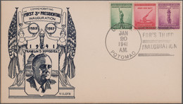 United States: 1941 Group Of Nine Franklin D. Roosevelt Inaugural Covers, Two Di - Covers & Documents