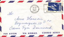 Canada Air Mail Cover Sent To Denmark 24-10-1966 Single Franked - Poste Aérienne