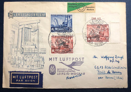 DDR, Divers Sur Enveloppe Leipzig 25.2.1956 + Vignette Foire De Leipzig Au Verso - (B4400) - Brieven En Documenten