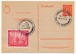 ALLEMAGNE - 2 Entiers (CP) Tag Der Briefmarke 26 Oct 1947, Illustrés Au Verso, Affr Compl. Recto - Münster (Westf) - Altri & Non Classificati