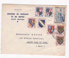 Enveloppe, Maison De Retraite Et De Repos à Arès Gironde , Pour Saint Jean Du Gard - 1921-1960: Periodo Moderno