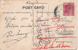 CARTE CEYLON POSTAGE COLOMBO PARIS FRANCE CARD - Ceylon (...-1947)