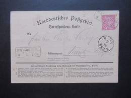 AD NDP 1871 Nr.16 EF Auf Correspondenz Karte Mit Stempel Ra3 Schneidemühl Bahnhof Nach Konitz Gesendet - Brieven En Documenten