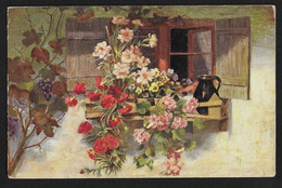 DAVANZALE IN FIORE. Illustrata. C. P. '900. Fiori, Fleurs, Flowers    2430 - Flores