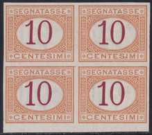 Segnatasse I^ Em. 10 C. Prova D'Archivio Quartina Sass P6 Bdf MNH** F.Ray Cv 2000 - Segnatasse