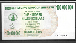 Zimbabwé: 100 000 000 Dollar Issue Le 02/05/2008 - Zimbabwe