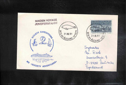 Norway 1991  Ship Maiden Voyage Of The Ship Society Adventurer Interesting Letter - Brieven En Documenten