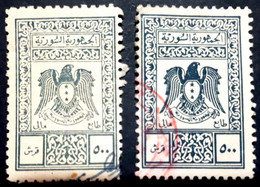 Syria,Syrie, 1946 2 Stamps "high Value" Revenue -fiscal Stamp, Cancelled. . - Syria