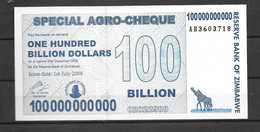 Zimbabwé: 100.000 000 000 Hararé 2008 (100 Billion) - Zimbabwe