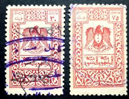 Syria,Syrie, 1946 2 Different Stamps, Revenue -fiscal, Cancelled. . - Syria