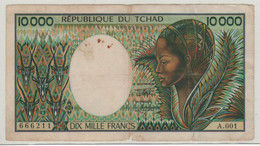 CHAD  10'000 Francs ,  P12b  ( 1991    Woman At Front + Banana Harvest At Back ) - Tsjaad