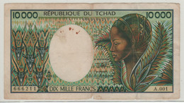 CHAD  10'000 Francs ,  P12b  ( 1991    Woman At Front + Banana Harvest At Back ) - Chad