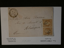 BM15 FRANCE BELLE  LETTRE   1863 CHATILLON  ALENCON +PAIRE DE N°21  +AFFRANCH. INTERESSANT +++ - 1862 Napoleone III