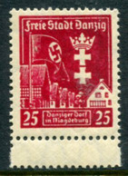 DANZIG 1937  Danzig Community In Magdeburg 25 Pf. Upright Watermark MNH / **  Michel 274X - Nuovi