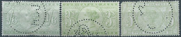 Great Britain-ENGLAND,Queen Victoria,1870-1800 Revenue Stamp Tax Fiscal,JUDICATURE FEES,1/6-3-5 Shillings,PERFIN - Used - Steuermarken